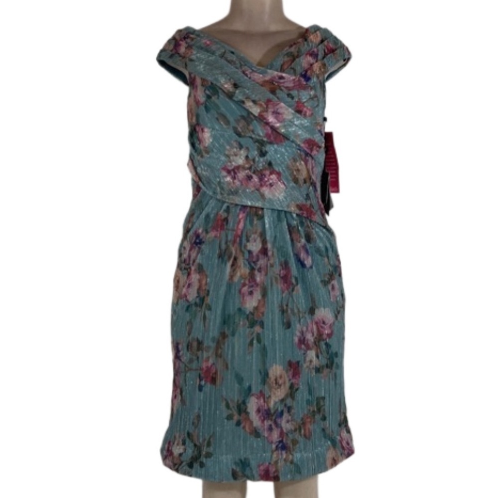 NWT Adrianna Papell Women's Floral Off The Shoulder Maxi Dress